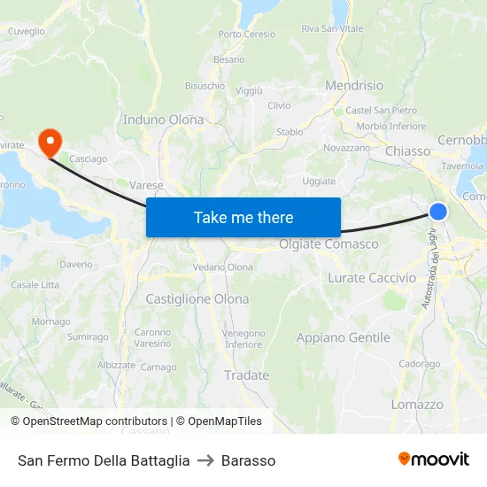 San Fermo Della Battaglia to Barasso map