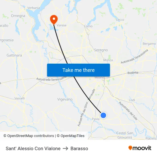 Sant'Alessio con Vialone to Barasso map