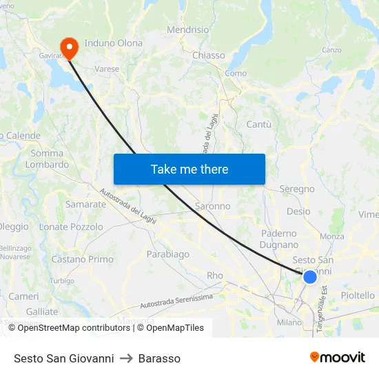 Sesto San Giovanni to Barasso map