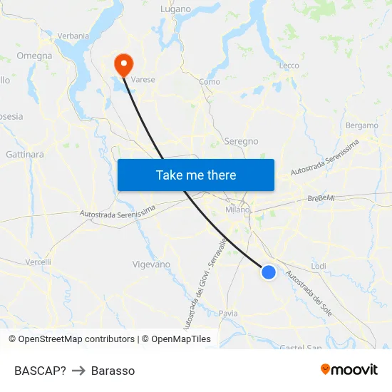 Bascap to Barasso map