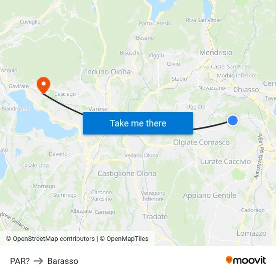Parre to Barasso map