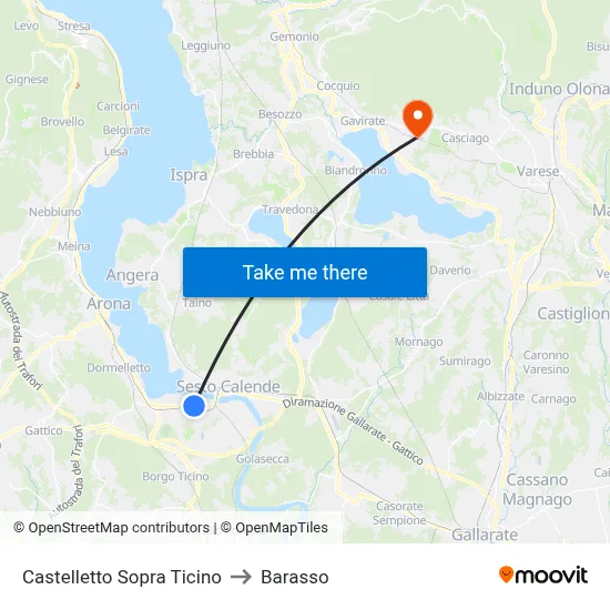 Castelletto Above Ticino to Barasso map