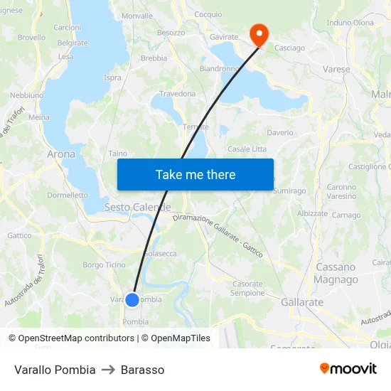 Varallo Pombia to Barasso map