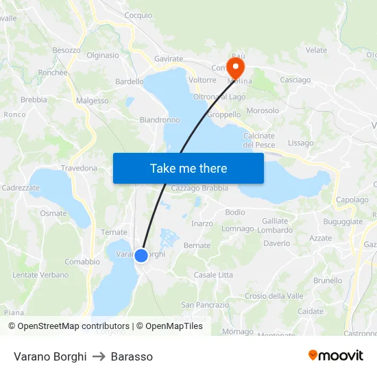 Varano Borghi to Barasso map
