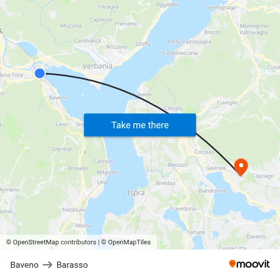 Baveno to Barasso map
