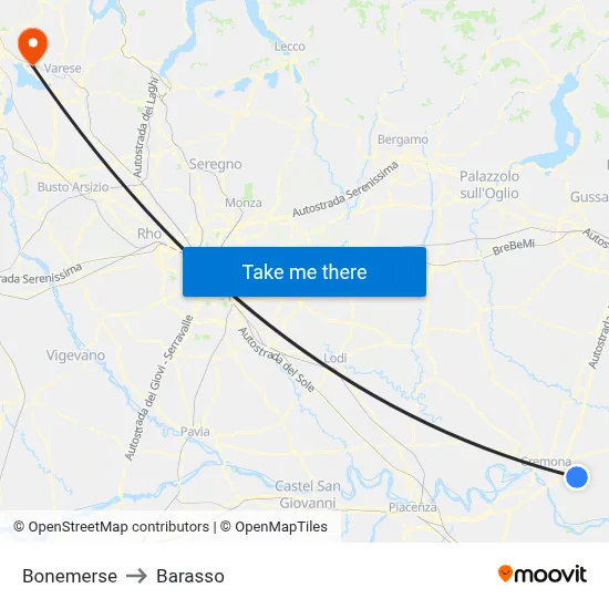 Bonemerse to Barasso map