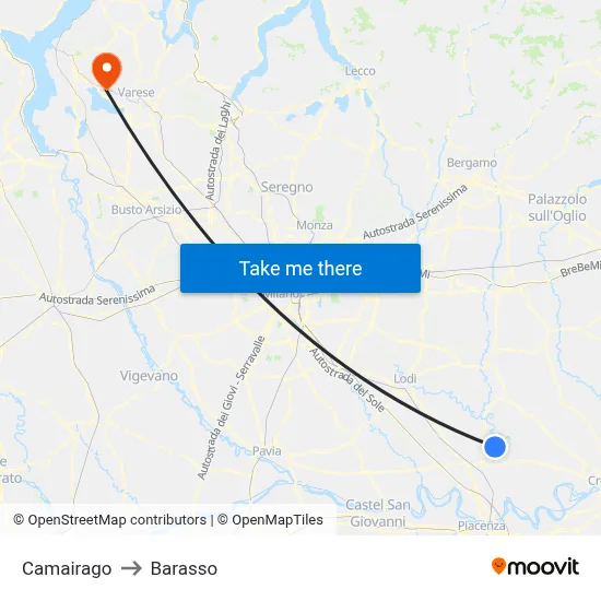 Camairago to Barasso map