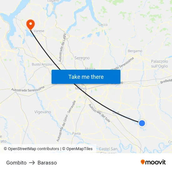 Gombito to Barasso map