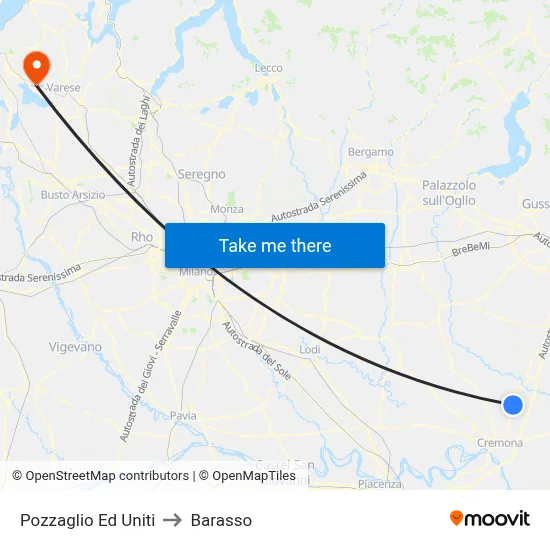Pozzaglio Ed Uniti to Barasso map