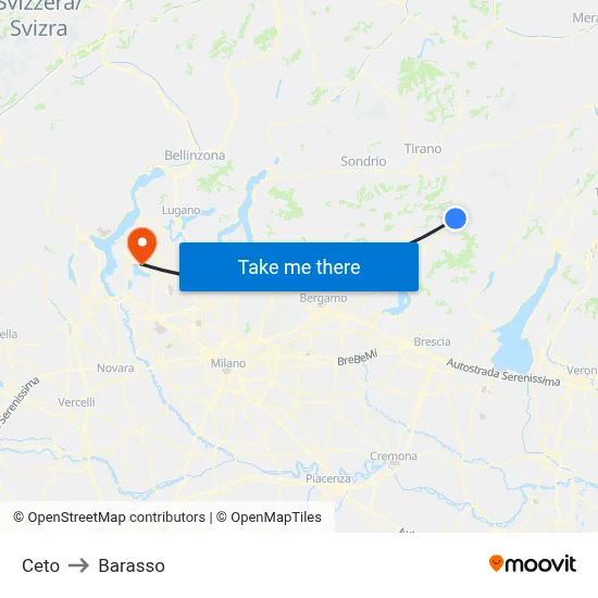 Ceto to Barasso map