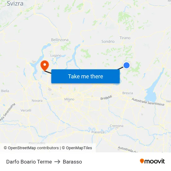 Darfo Boario Terme to Barasso map