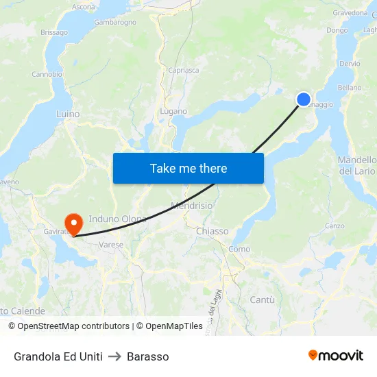 Grandola Ed Uniti to Barasso map