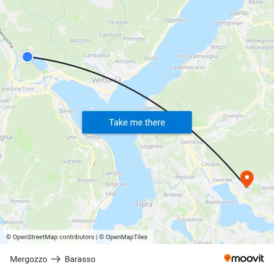 Mergozzo to Barasso map