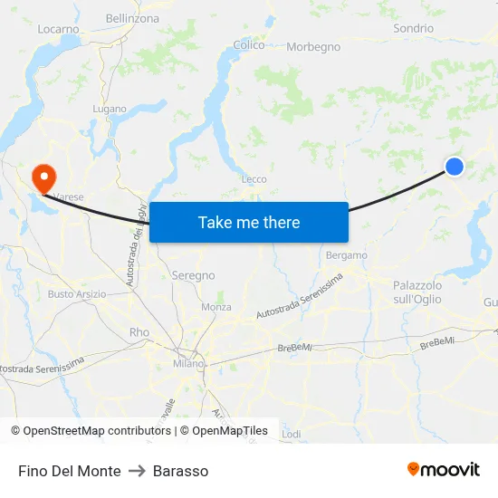 Fino del Monte to Barasso map