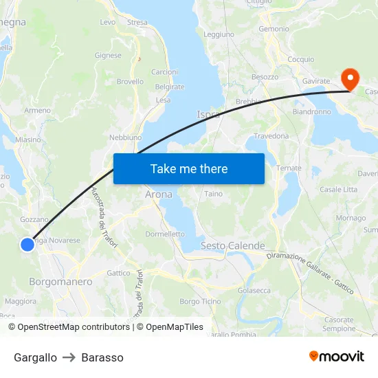 Gargallo to Barasso map