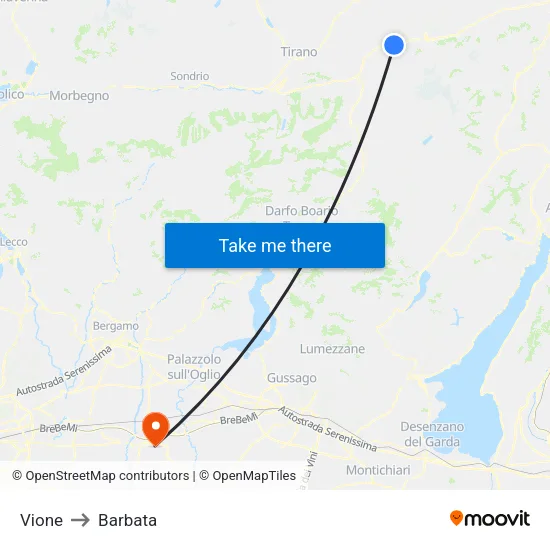 Vione to Barbata map