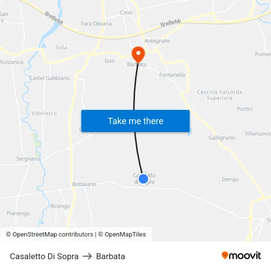 Casaletto Di Sopra to Barbata map