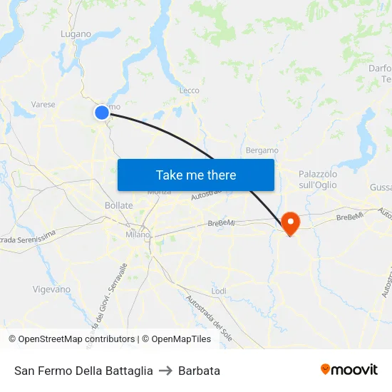 San Fermo Della Battaglia to Barbata map