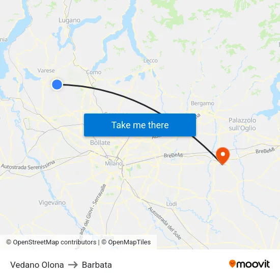 Vedano Olona to Barbata map