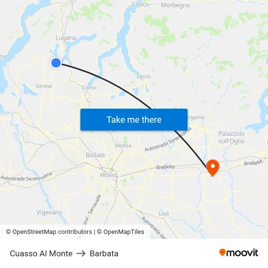 Cuasso Al Monte to Barbata map