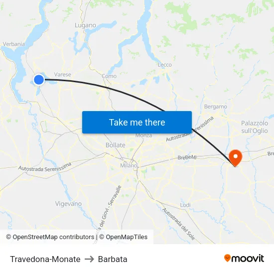 Travedona-Monate to Barbata map
