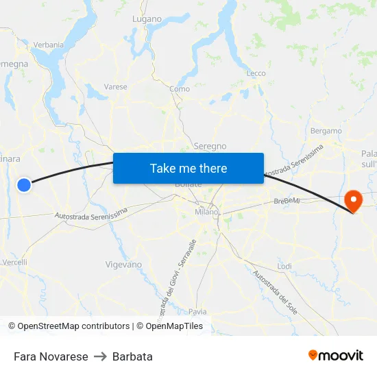 Fara Novarese to Barbata map