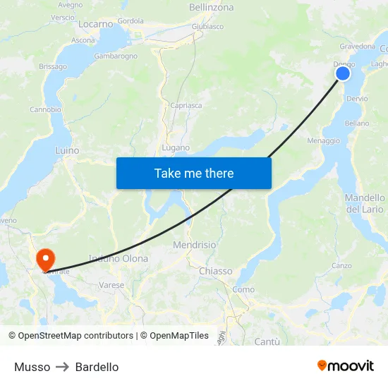 Musso to Bardello map