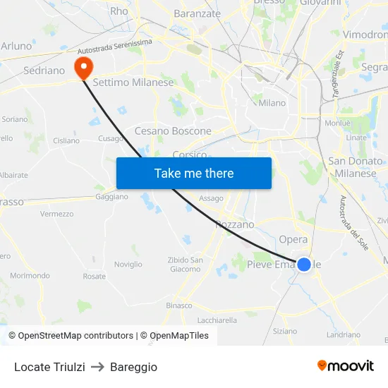 Locate Triulzi to Bareggio map