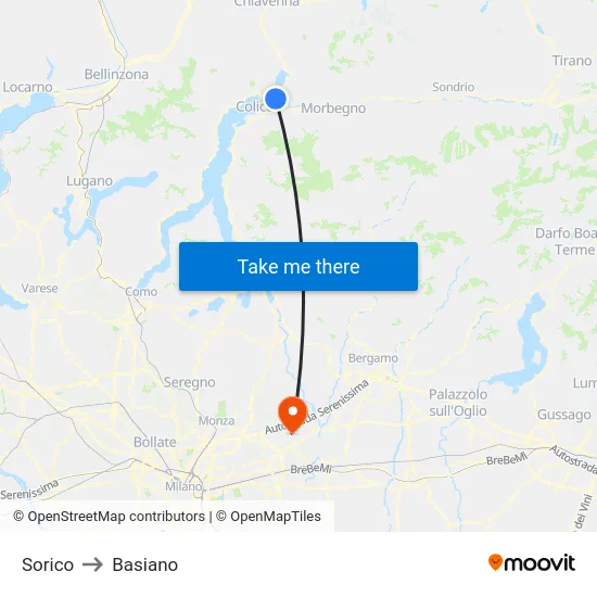 Sorico to Basiano map
