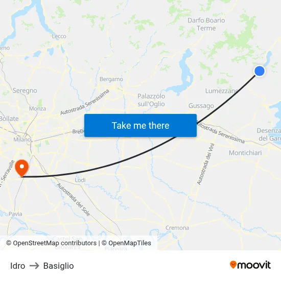 Hydro to Basiglio map