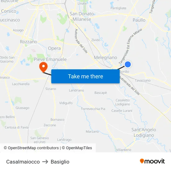 Casalmaiocco to Basiglio map