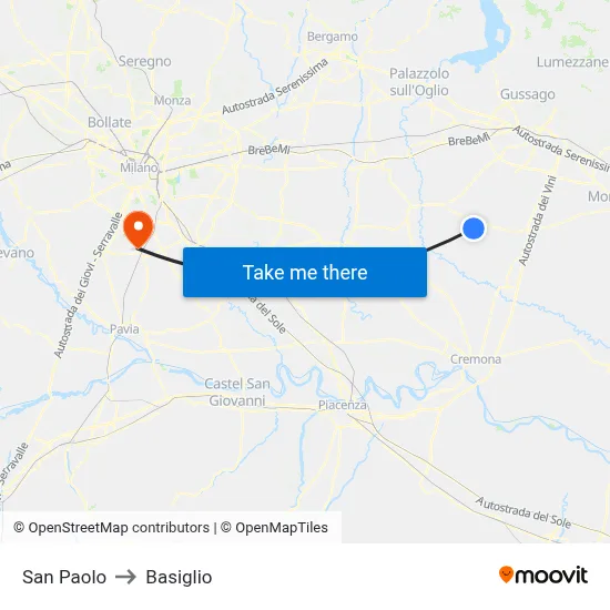 San Paolo to Basiglio map