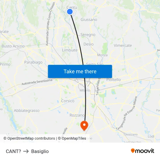 Cant? to Basiglio map