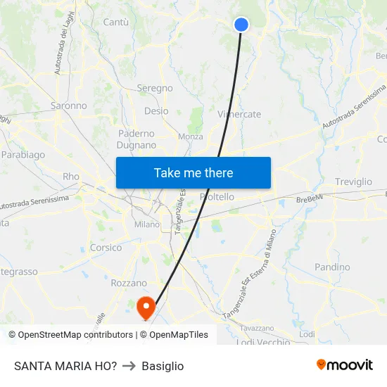 Santa Maria Ho? to Basiglio map