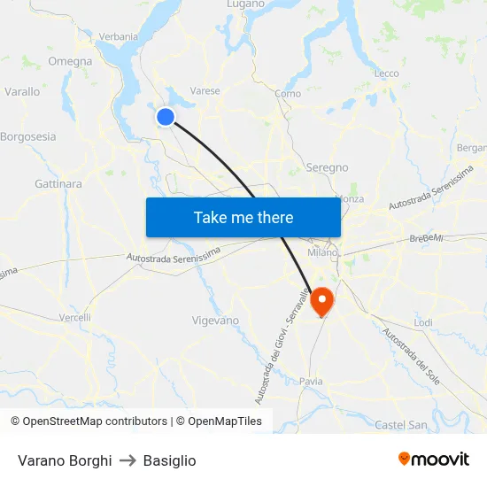 Varano Borghi to Basiglio map