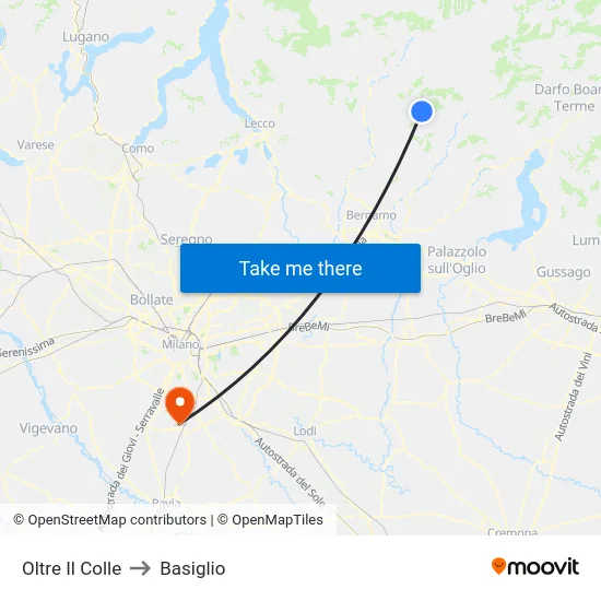 Oltre Il Colle to Basiglio map