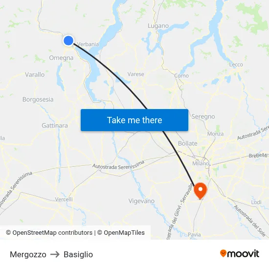 Mergozzo to Basiglio map