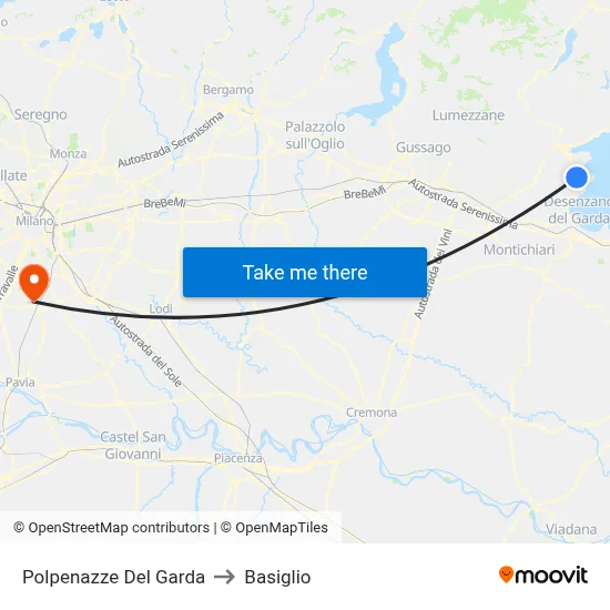 Polpenazze Del Garda to Basiglio map
