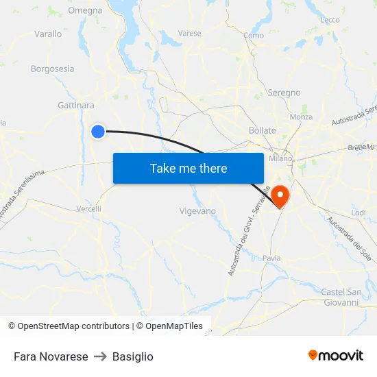 Fara Novarese to Basiglio map