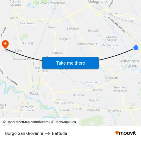 San Giovanni Borough to Battuda map