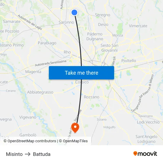 Misinto to Battuda map