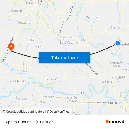 Ripalta Guerina to Battuda map