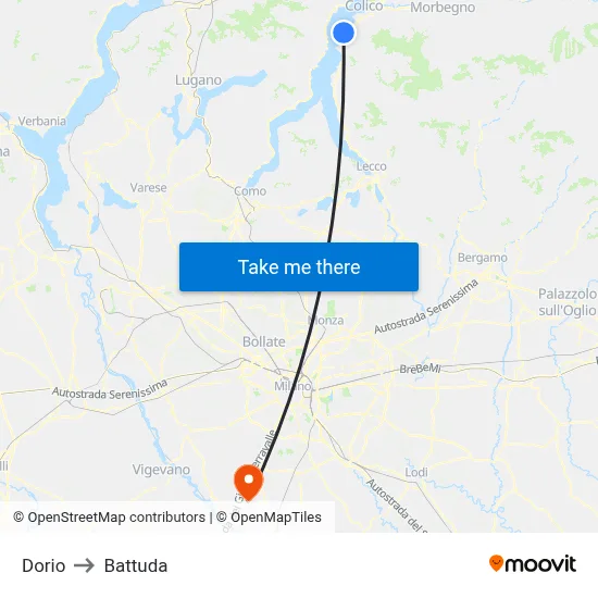 Dorio to Battuda map