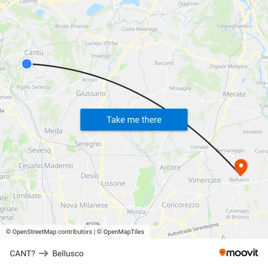 Cant? to Bellusco map