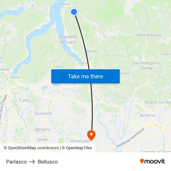 Parlasco to Bellusco map