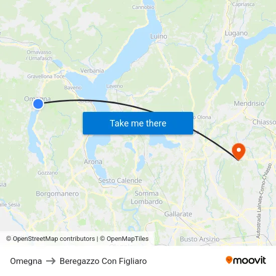 Omegna to Beregazzo Con Figliaro map