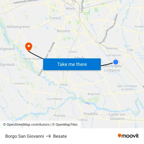 San Giovanni Borough to Besate map