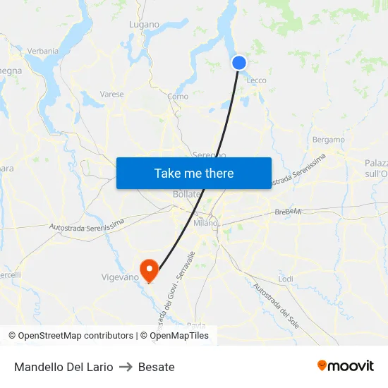 Mandello Del Lario to Besate map