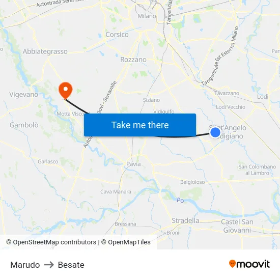 Marudo to Besate map