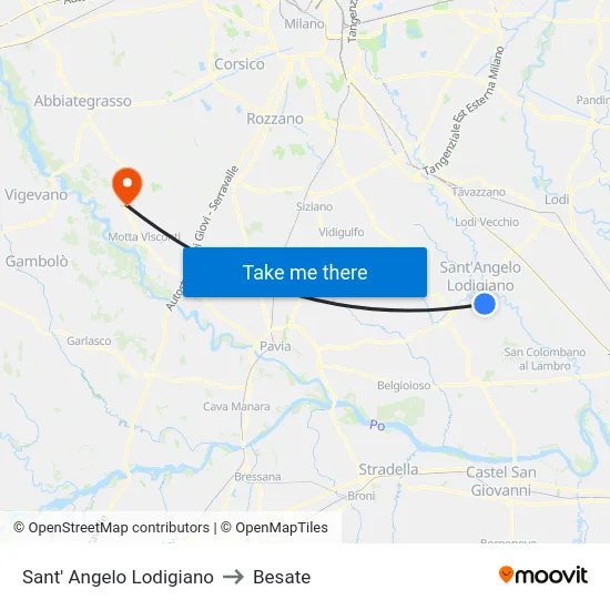 Sant' Angelo Lodigiano to Besate map